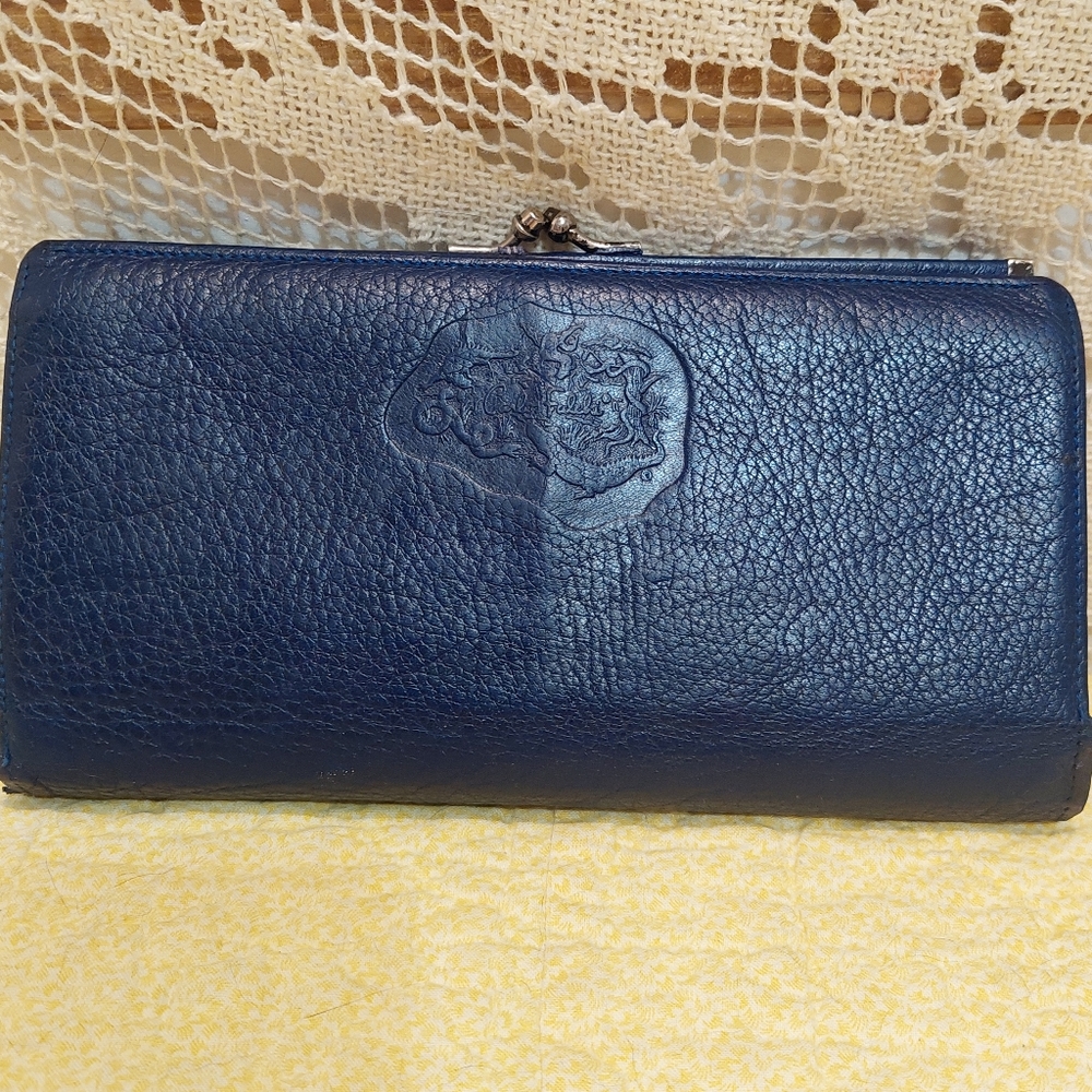 Carlos Falchi The Buffalo Navy Blue Wallet